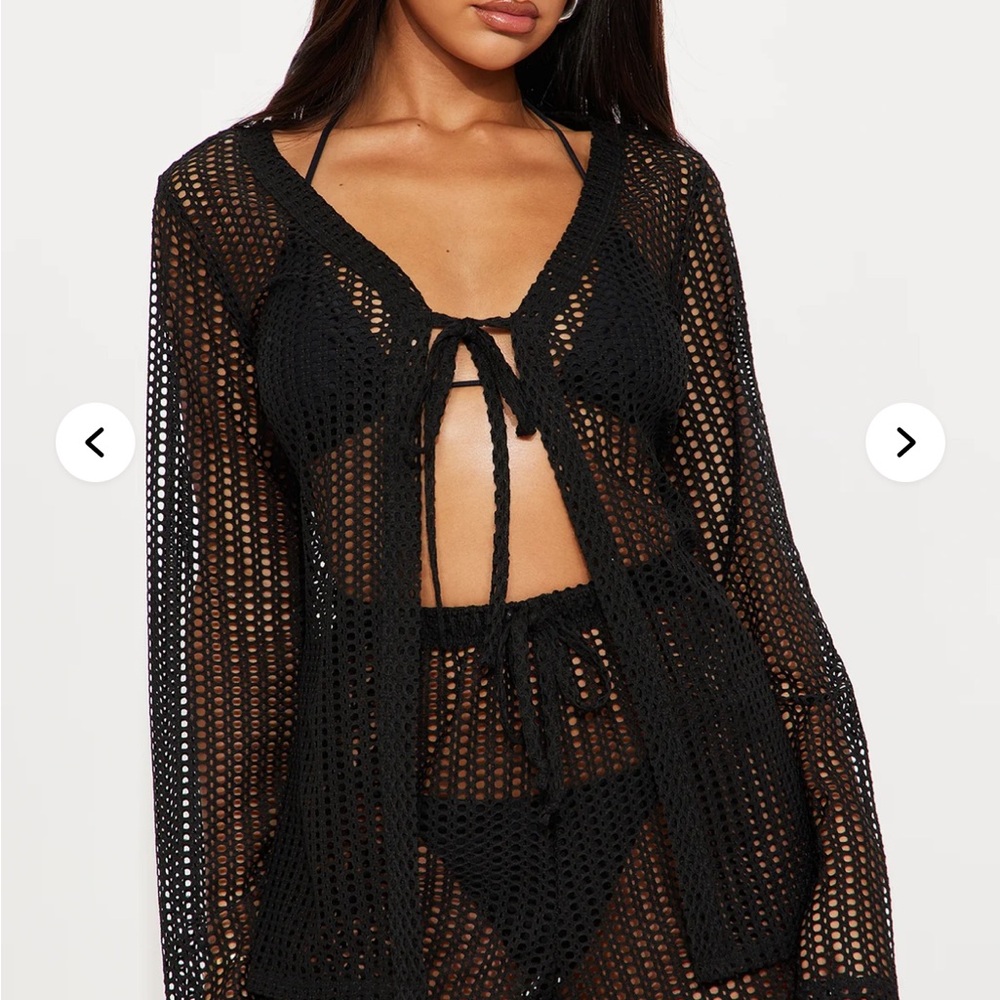 Black Crochet Swim Cover-Up